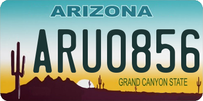 AZ license plate ARU0856