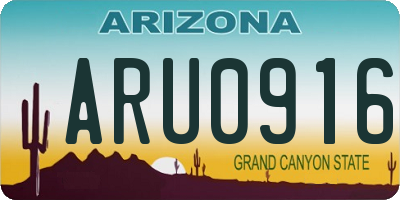 AZ license plate ARU0916