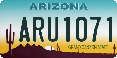 AZ license plate ARU1071