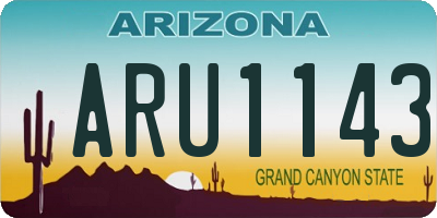 AZ license plate ARU1143