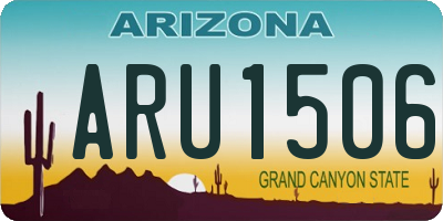 AZ license plate ARU1506