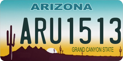 AZ license plate ARU1513