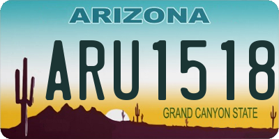 AZ license plate ARU1518