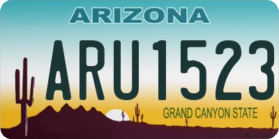 AZ license plate ARU1523