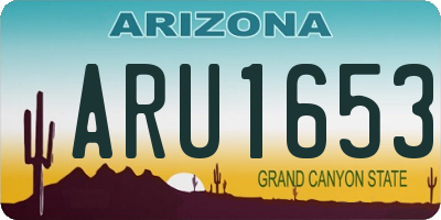 AZ license plate ARU1653