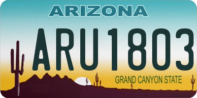 AZ license plate ARU1803