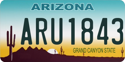 AZ license plate ARU1843
