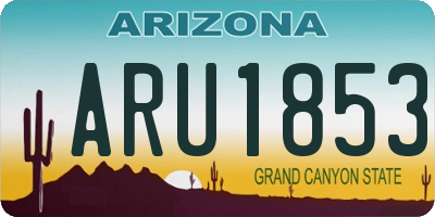 AZ license plate ARU1853