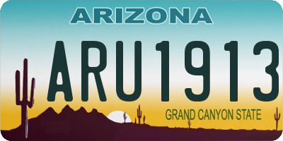 AZ license plate ARU1913