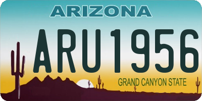 AZ license plate ARU1956