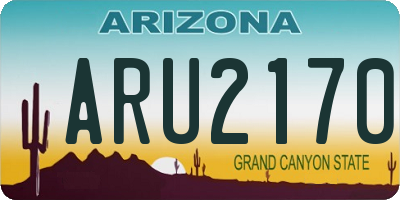 AZ license plate ARU2170