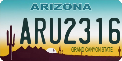 AZ license plate ARU2316