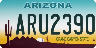 AZ license plate ARU2390