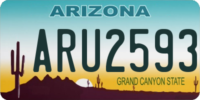 AZ license plate ARU2593