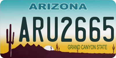 AZ license plate ARU2665
