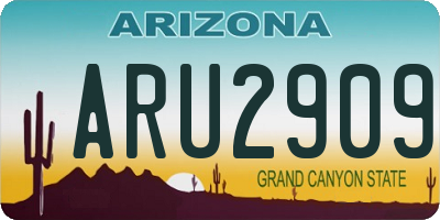 AZ license plate ARU2909