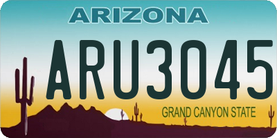 AZ license plate ARU3045