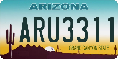 AZ license plate ARU3311