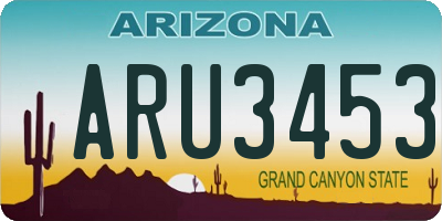 AZ license plate ARU3453