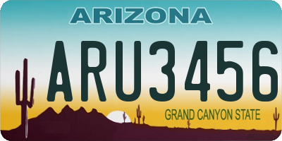 AZ license plate ARU3456