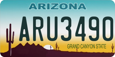 AZ license plate ARU3490