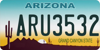 AZ license plate ARU3532