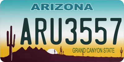 AZ license plate ARU3557
