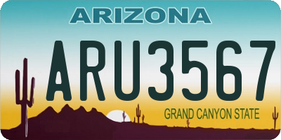 AZ license plate ARU3567
