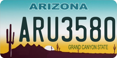 AZ license plate ARU3580