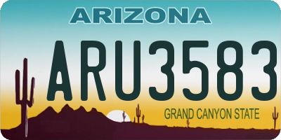 AZ license plate ARU3583