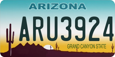 AZ license plate ARU3924