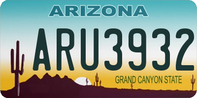 AZ license plate ARU3932