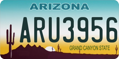 AZ license plate ARU3956