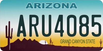 AZ license plate ARU4085