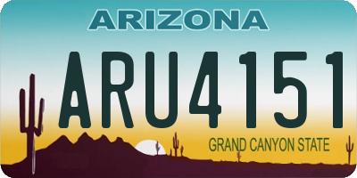 AZ license plate ARU4151