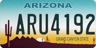 AZ license plate ARU4192