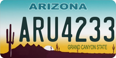 AZ license plate ARU4233