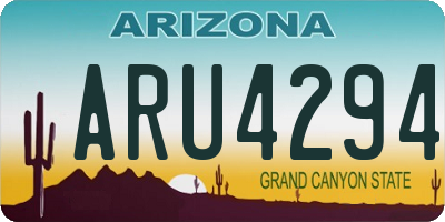 AZ license plate ARU4294
