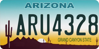 AZ license plate ARU4328