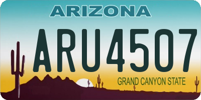 AZ license plate ARU4507