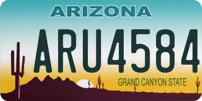 AZ license plate ARU4584