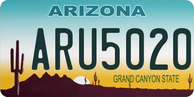 AZ license plate ARU5020