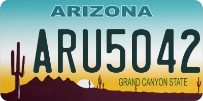AZ license plate ARU5042