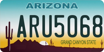 AZ license plate ARU5068