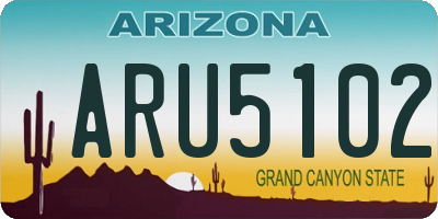 AZ license plate ARU5102