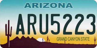 AZ license plate ARU5223