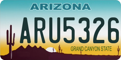 AZ license plate ARU5326