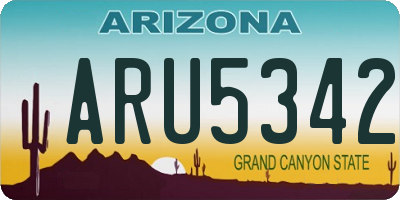 AZ license plate ARU5342