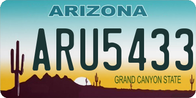AZ license plate ARU5433