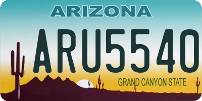 AZ license plate ARU5540